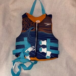 Speedo Kids Swim Vest - Navy and Teal (30-50lbs)